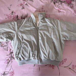 Brandy Melville Sage Green Reversible Bomber Jacket Like New